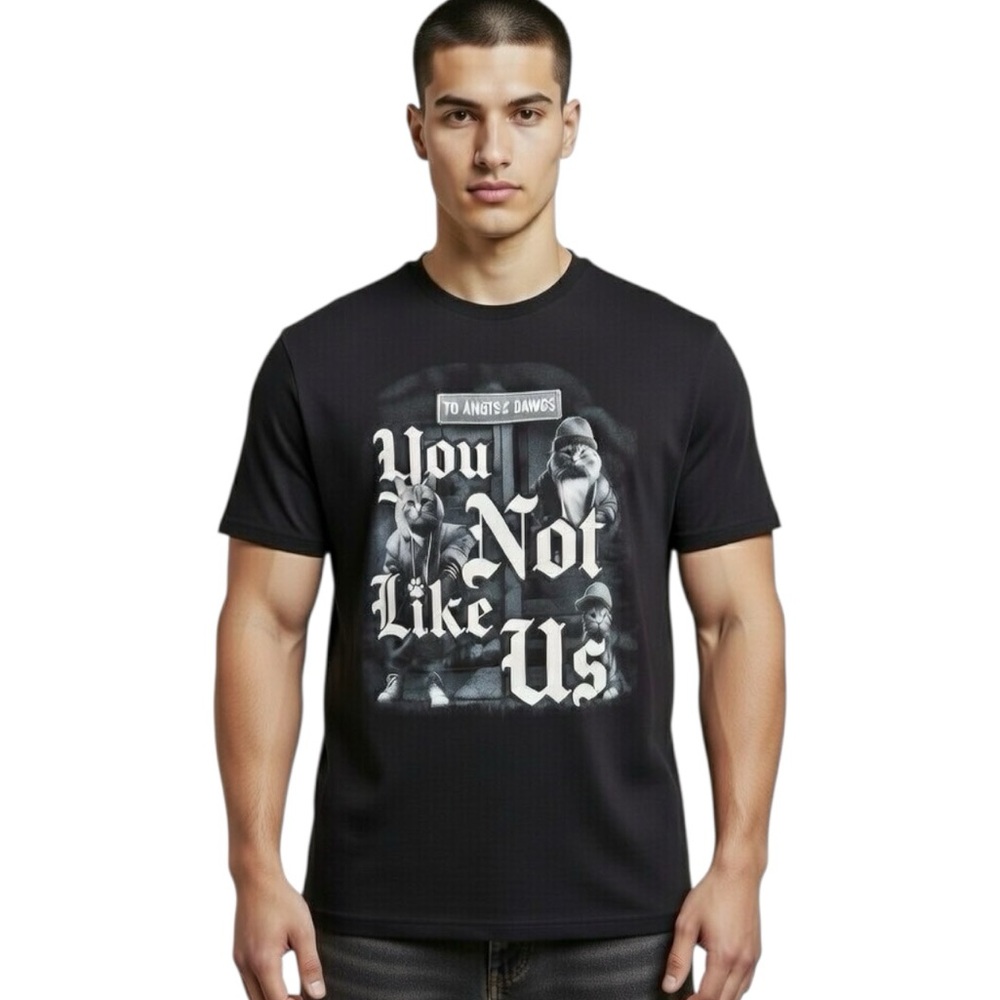 “You not like us” Cat Graphic Tee Shirt